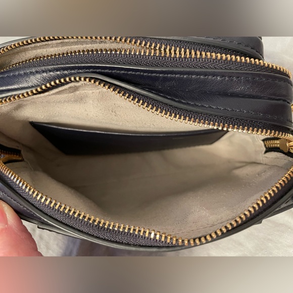 Navy Anya Hindmarch - Double Zip Leather Crossbody with adjustable strap - Picture 9 of 10